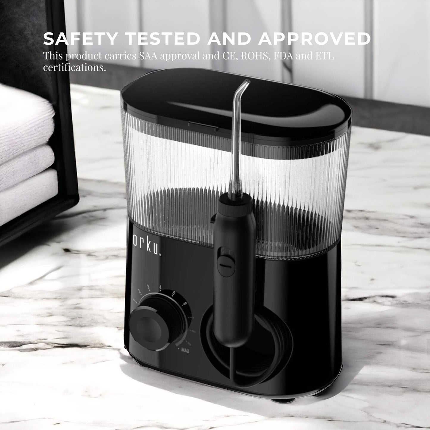 water-jet-dental-flosser-600ml-black-electric-oral-pressure-tooth-irrigator www.mallsonline.com.au
