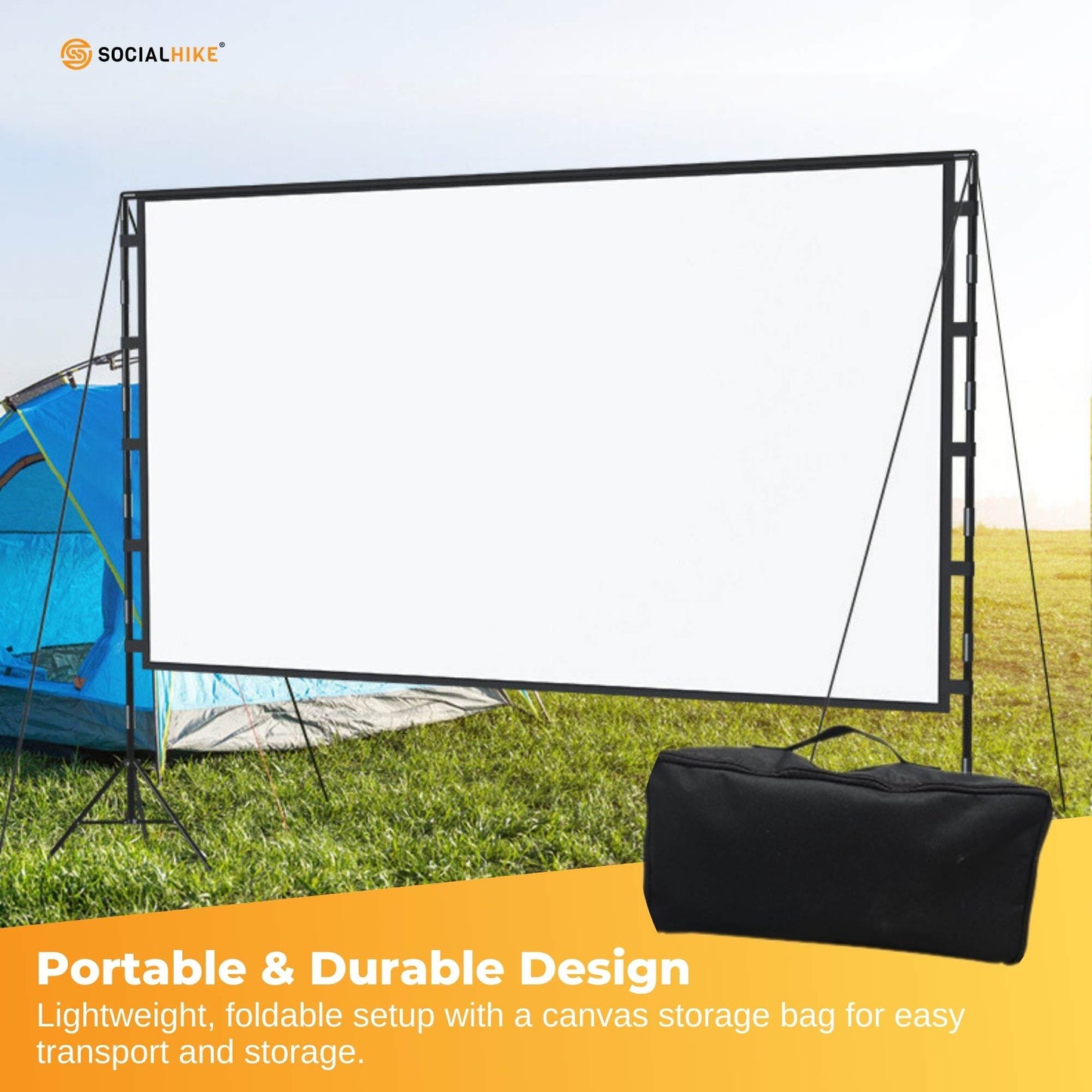 120â€ Portable Movie Projector Screen - Outdoor Indoor 16:9 4K Tripod Stand Case