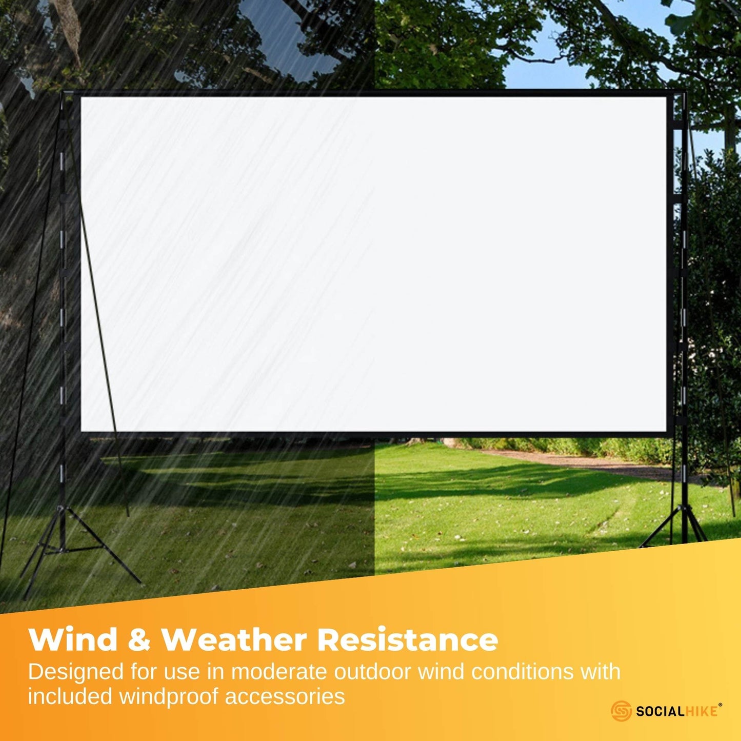 120â€ Portable Movie Projector Screen - Outdoor Indoor 16:9 4K Tripod Stand Case