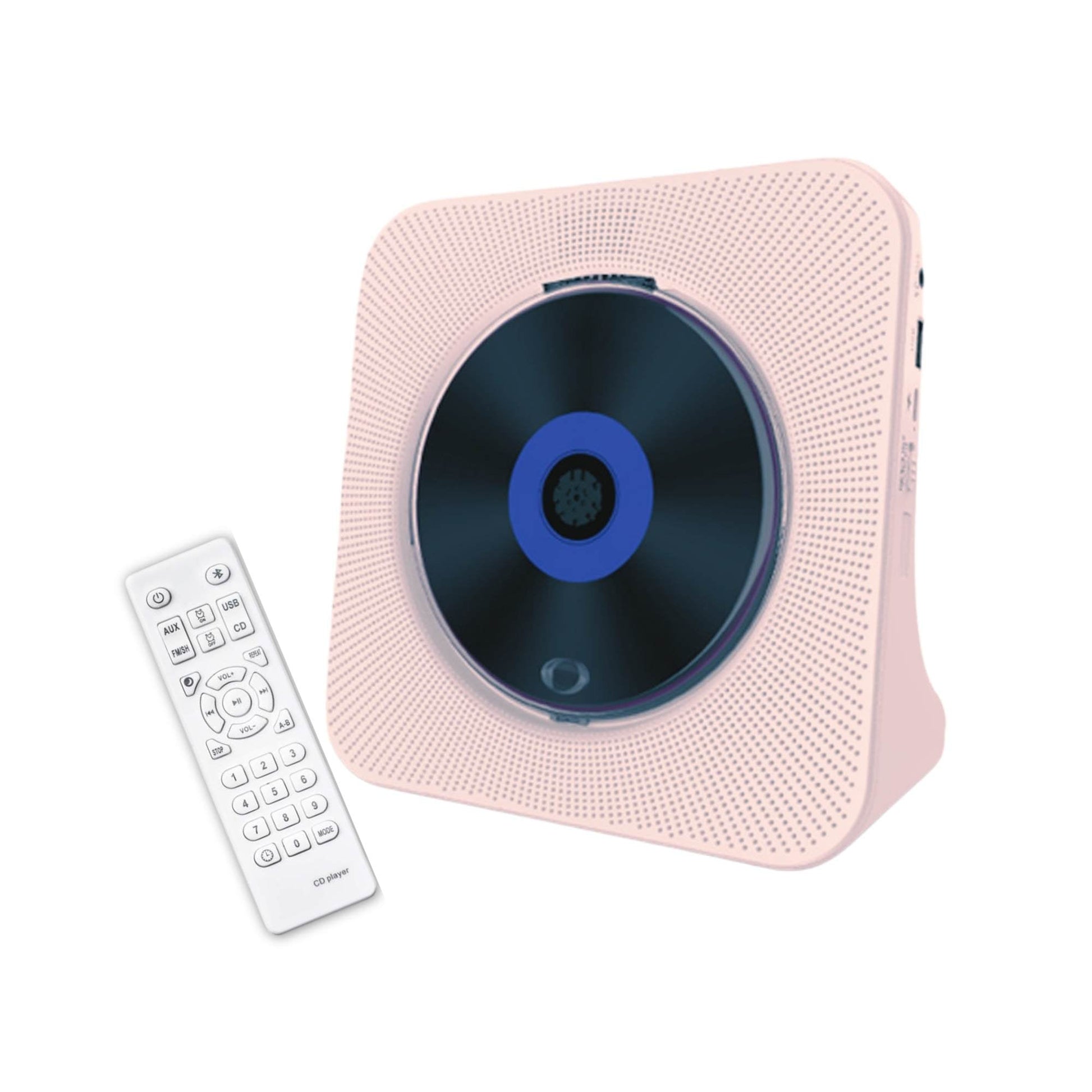 Tooleroo USB Rechargeable Desktop CD Player Speaker â€“ Bluetooth Portable Pink