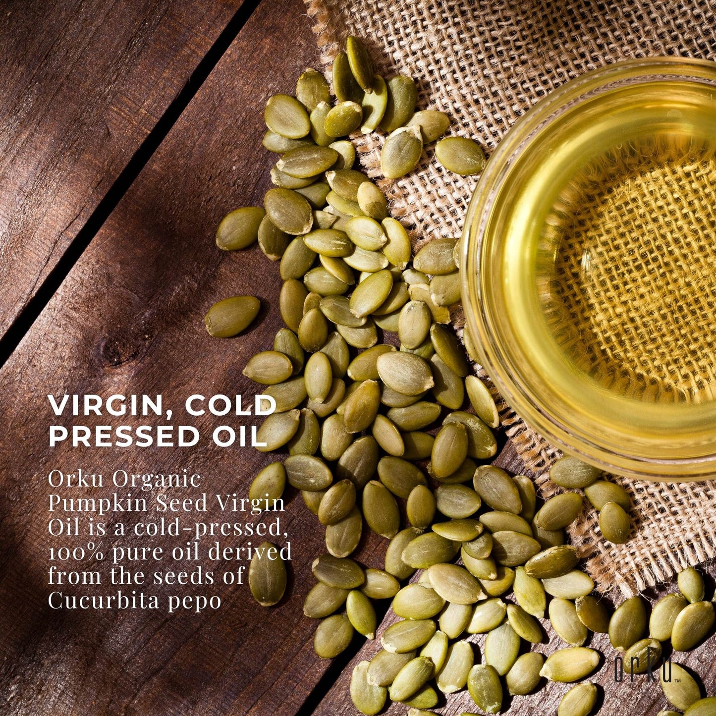 Orku 100ml Organic Pumpkin Seed Oil â€“ Virgin Cold Pressed Unrefined Cosmetic Grade