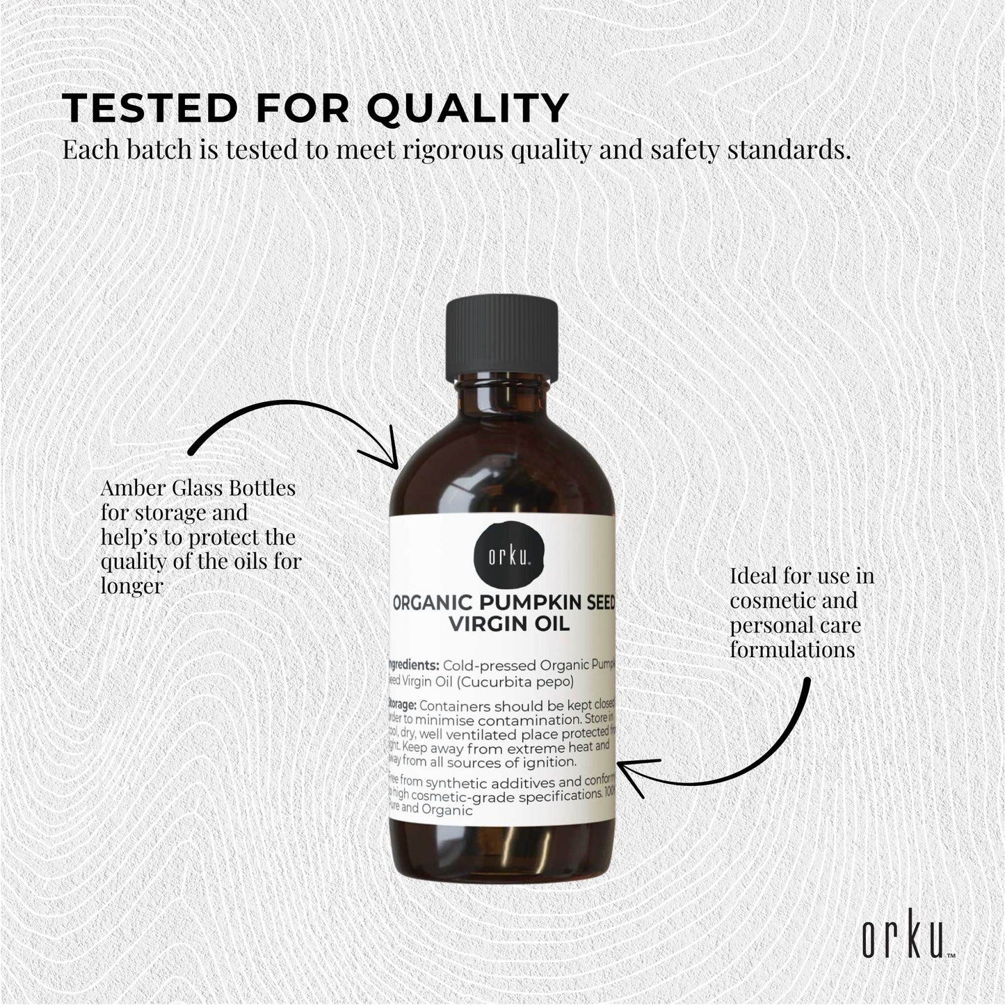 Orku 250ml Organic Pumpkin Seed Oil â€“ Virgin Cold Pressed Unrefined Cosmetic Grade