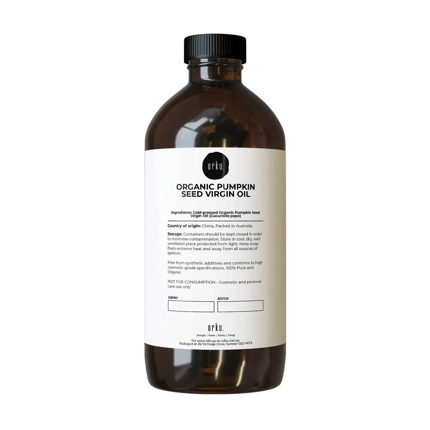 Orku 1L Organic Pumpkin Seed Oil â€“ Virgin Cold Pressed Unrefined Cosmetic Grade