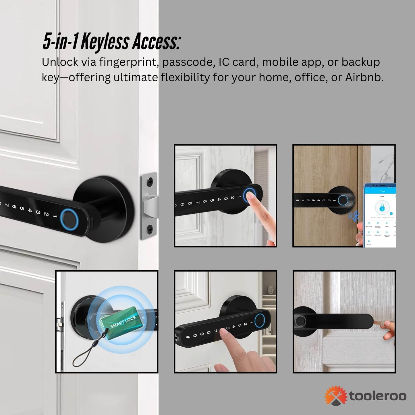 tooleroo-digital-smart-door-lock-handle-5in1-keypad-home-entry-security-system www.mallsonline.com.au
