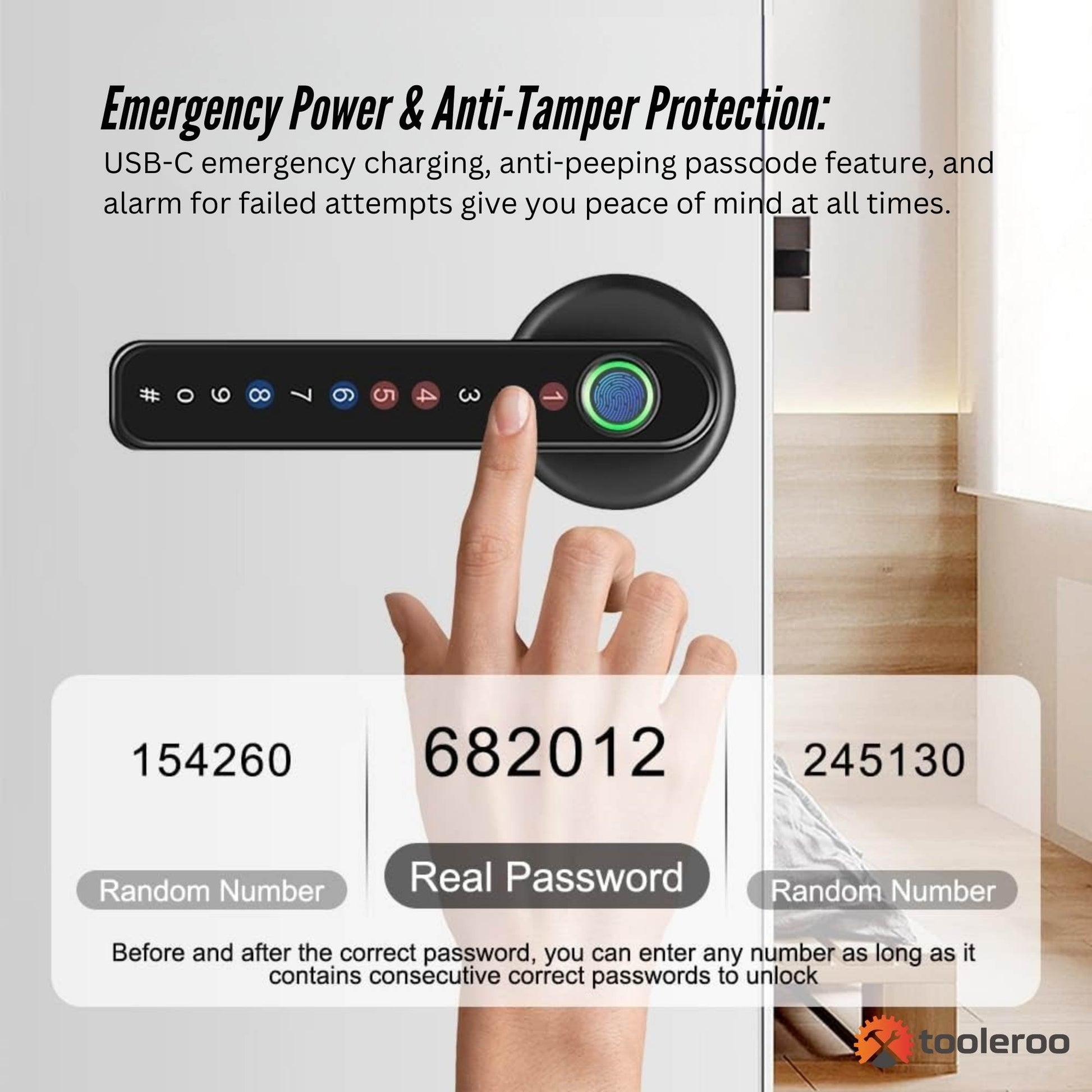 tooleroo-digital-smart-door-lock-handle-5in1-keypad-home-entry-security-system www.mallsonline.com.au