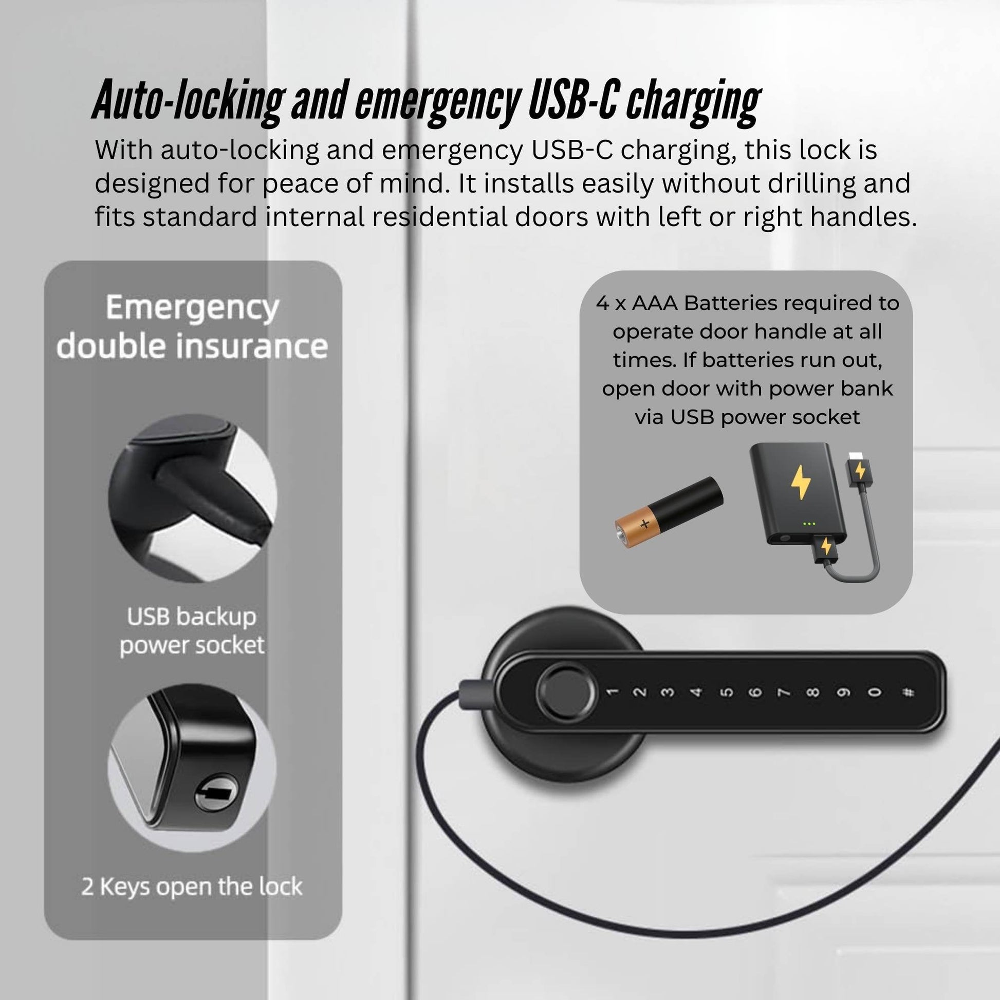 tooleroo-digital-smart-door-lock-handle-5in1-keypad-home-entry-security-system www.mallsonline.com.au