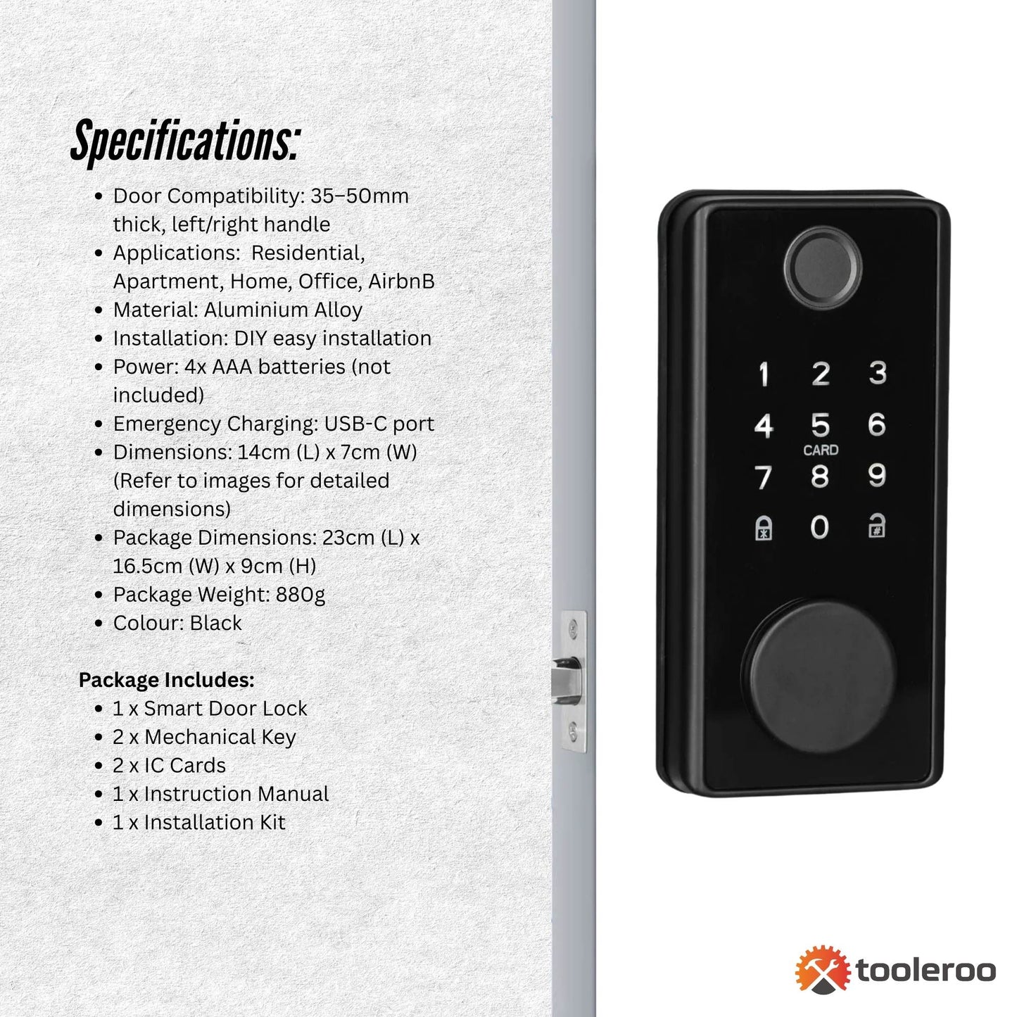 tooleroo-digital-smart-door-lock-keypad-5-in-1-home-entry-security-system www.mallsonline.com.au