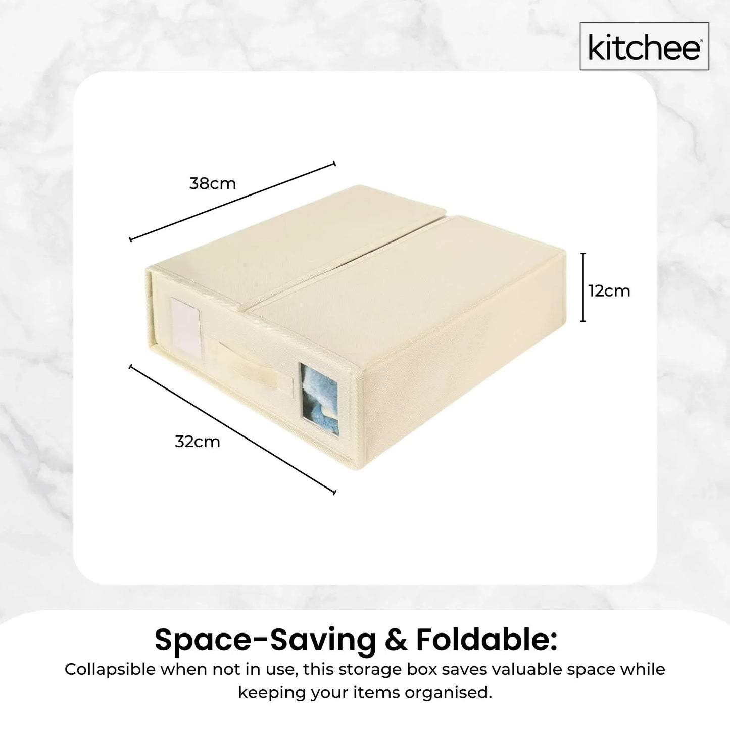Kitchee 4x Foldable Bed Sheet Storage Box - Linen + Closet Organiser Beige