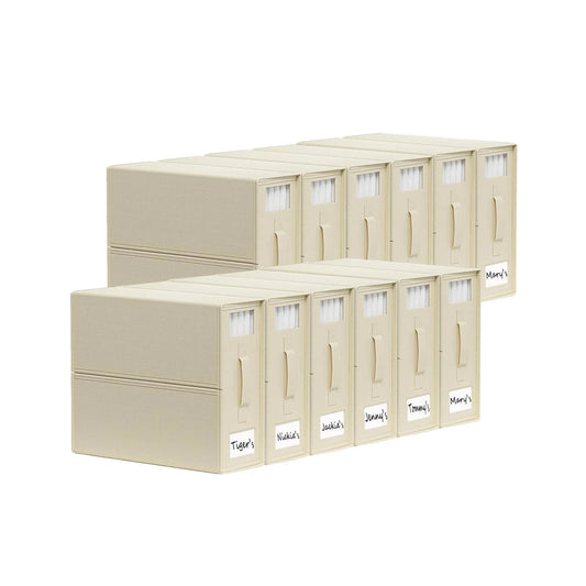 Kitchee 10x Foldable Bed Sheet Storage Box - Linen + Closet Organiser Beige