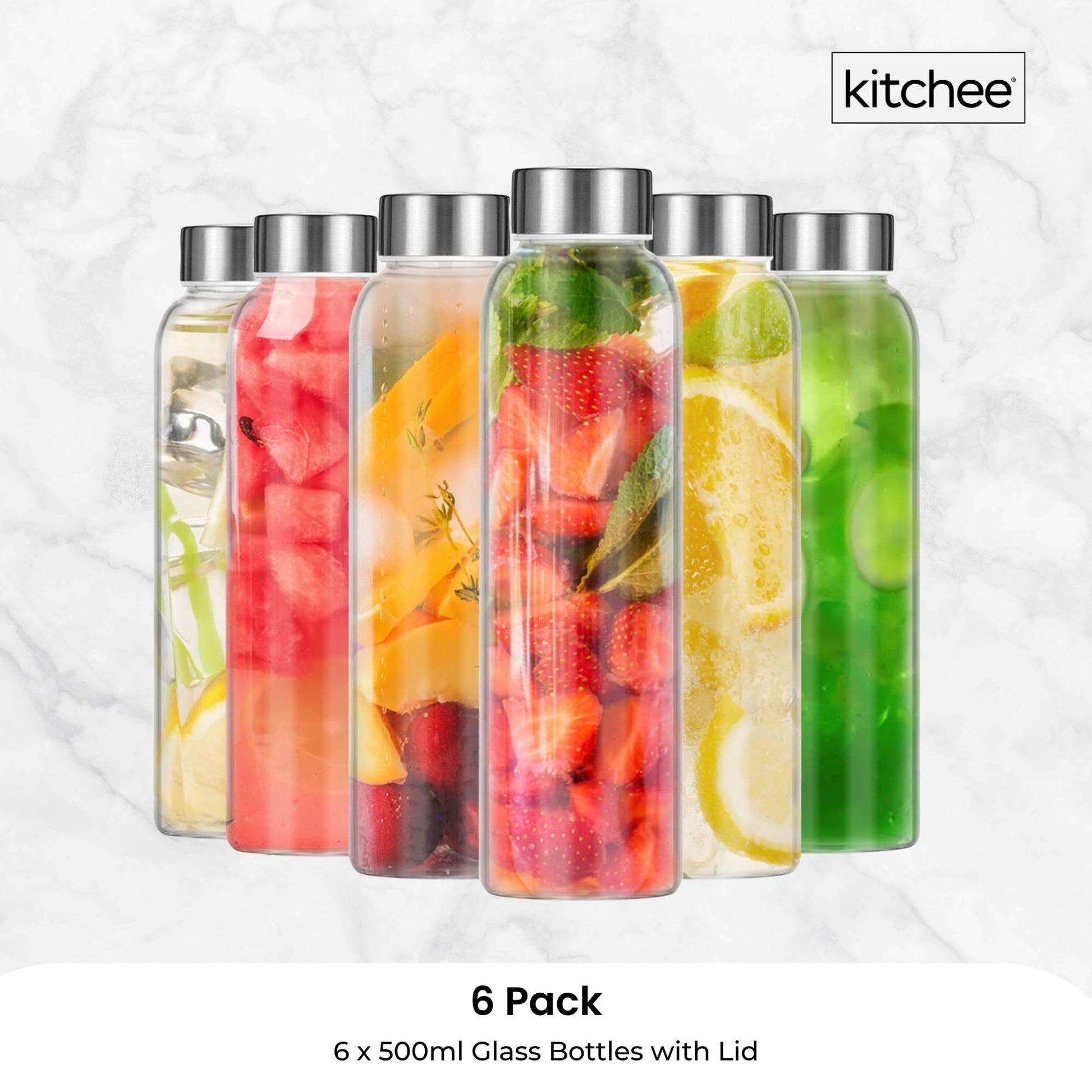 kitchee-500ml-glass-water-bottle-with-stainless-steel-lid-set-of-6-drink-bottles