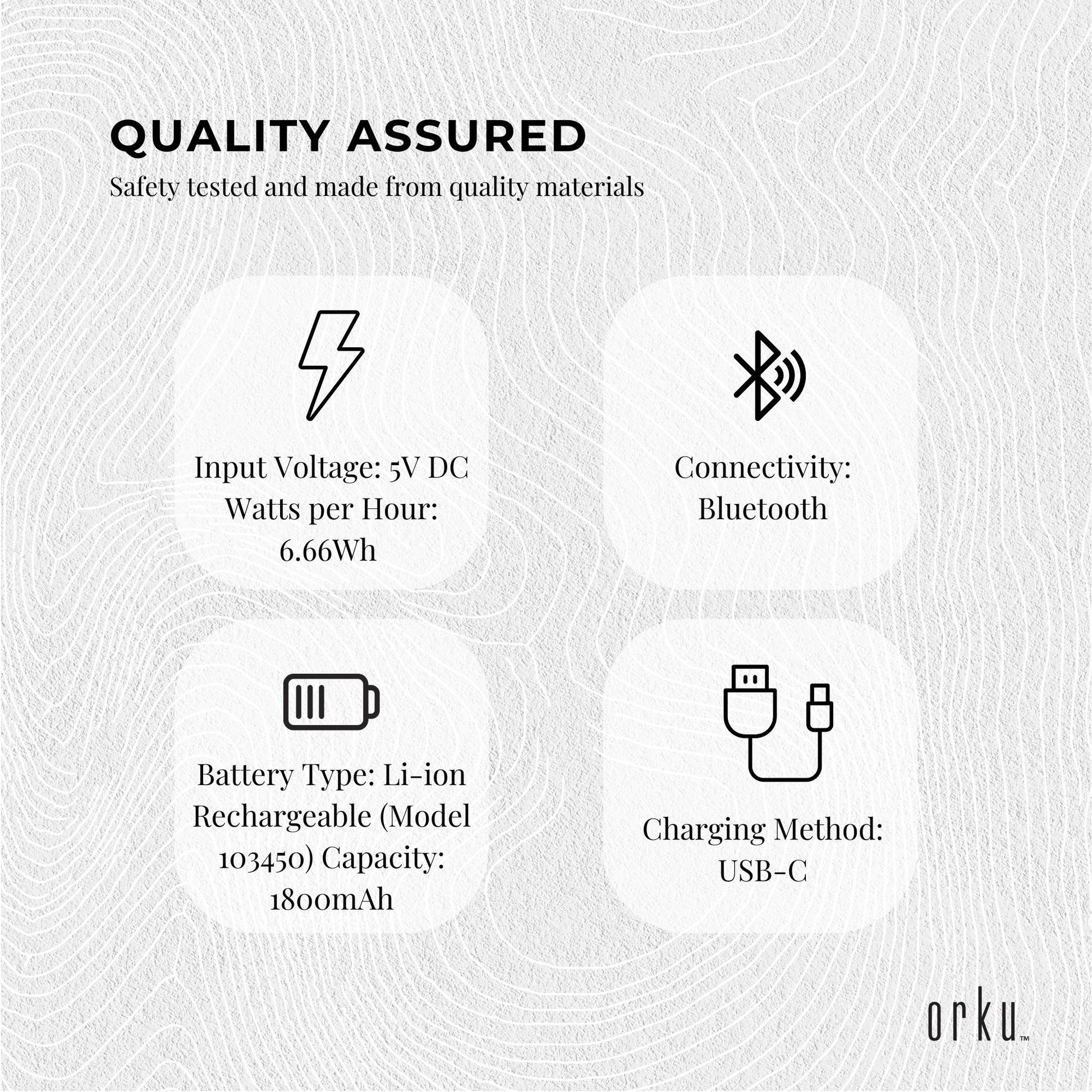 Orku Rechargeable Eye Massager Vibration Heat Pressure Therapy with Bluetooth