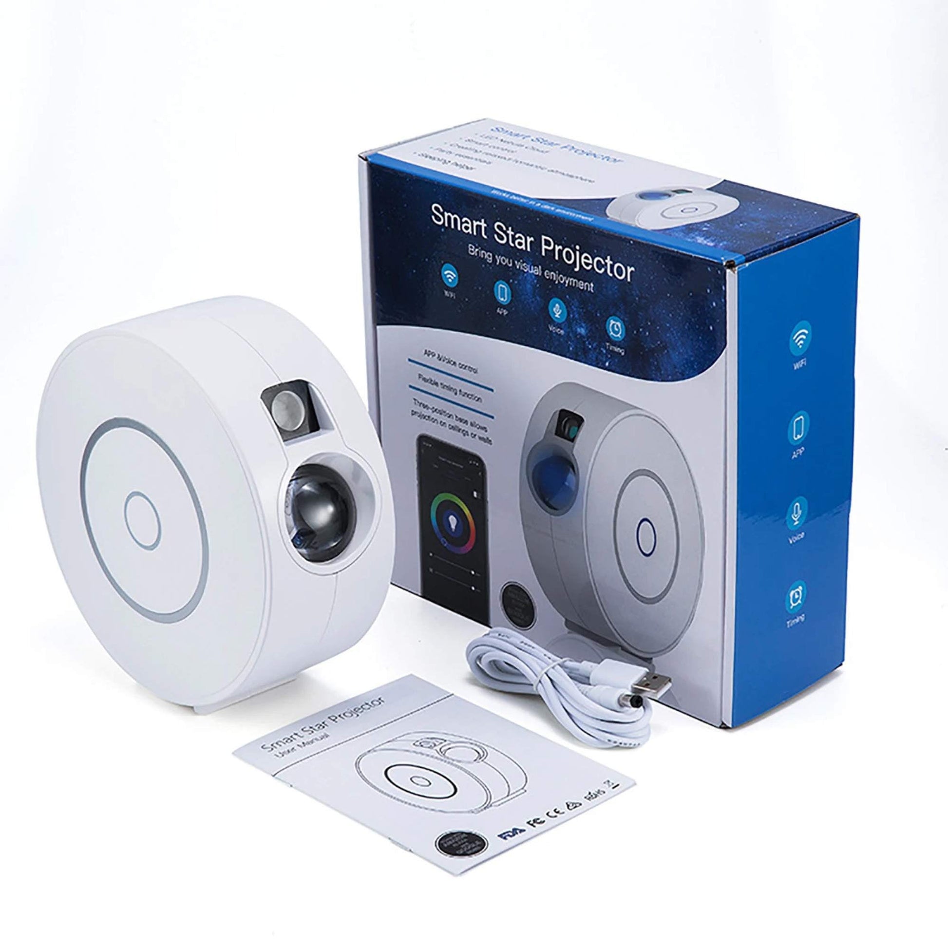 Social Hike Smart Galaxy Star Projector WiFi LED Light App Voice Control White