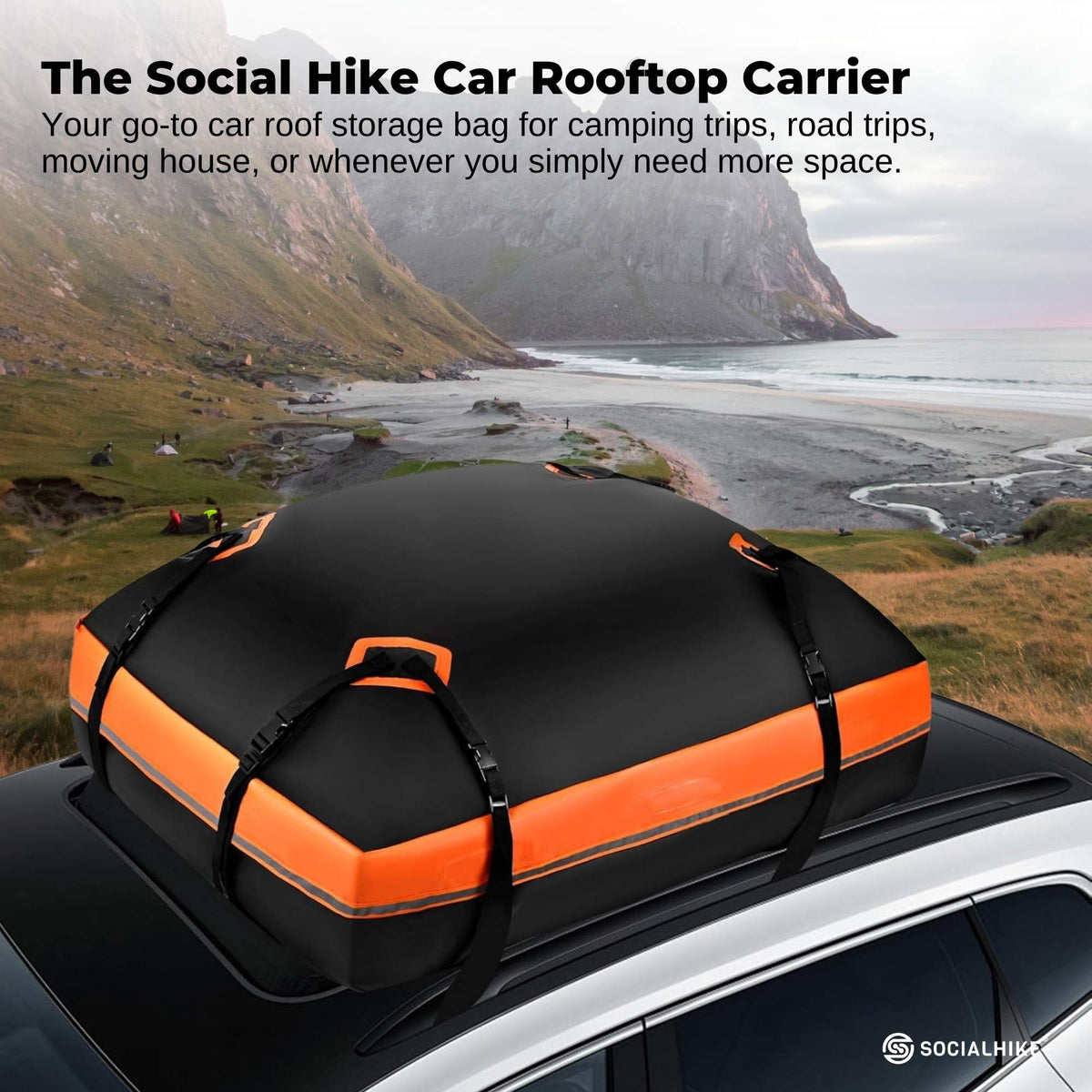 Social Hike 428L Car Rooftop Storage Carrier - Soft-Shell Waterproof Roof Bag