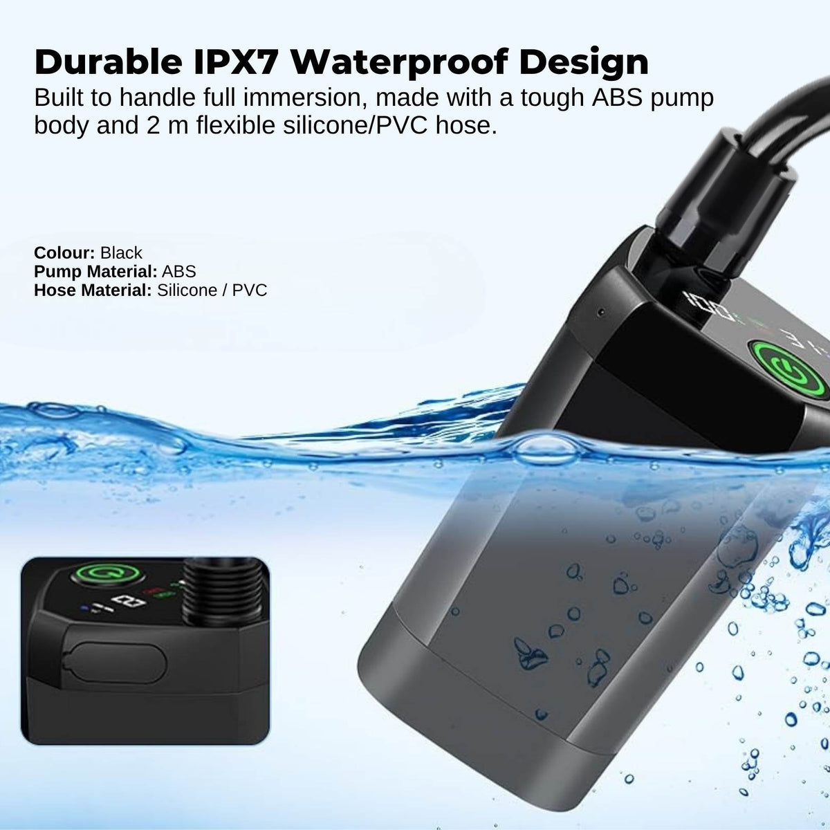 Social Hike Portable Camping Shower Kit - 6000MAh Outdoor Rechargeable Pump LED