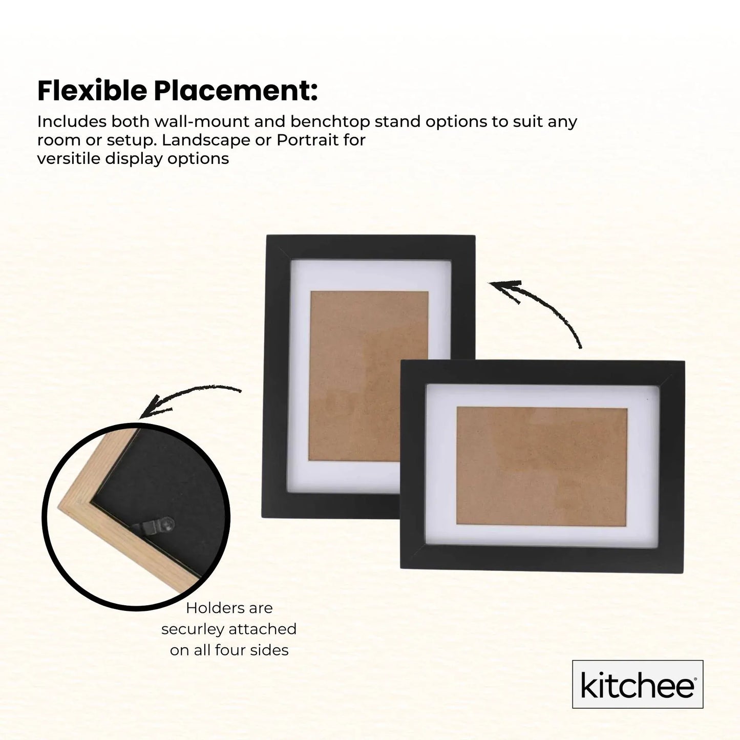 Kitchee 12 Pieces Photo Frame Set - Modern Gallery Wall Pack Matte Black