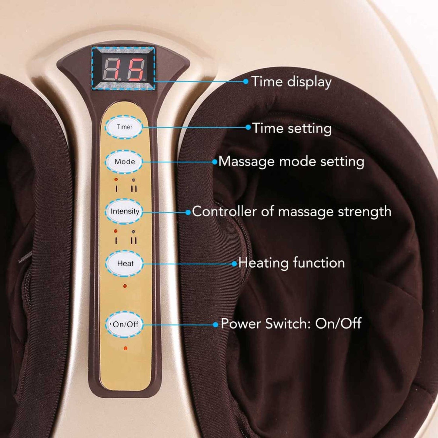 Foot Massager Machine Gold 3D Shiatsu Heat Kneading