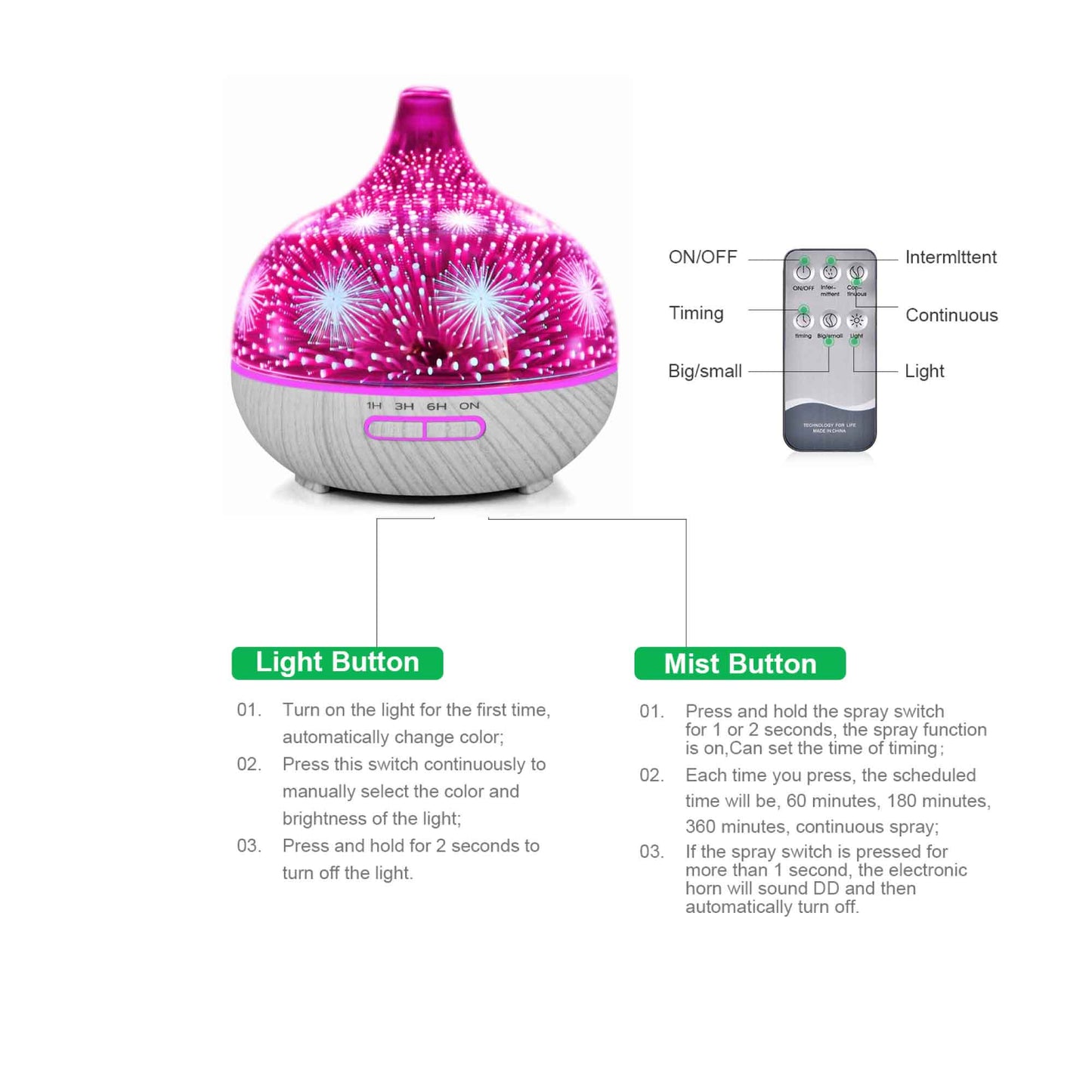 400ml-essential-oil-aroma-diffuser-with-remote-3d-glass at www.mallsonline.com.au