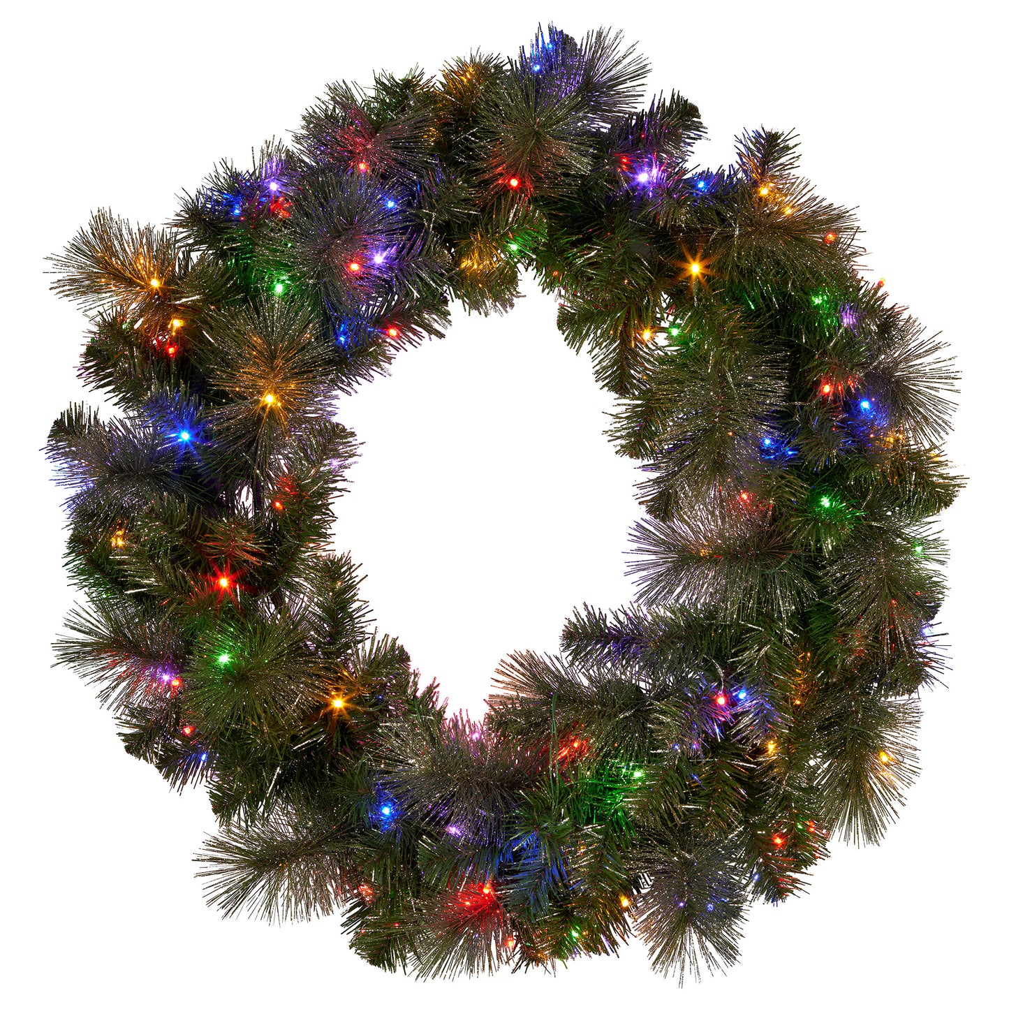 Christabelle 76cm Split Christmas Wreath with LED Lights for Double Front Doors Decoration