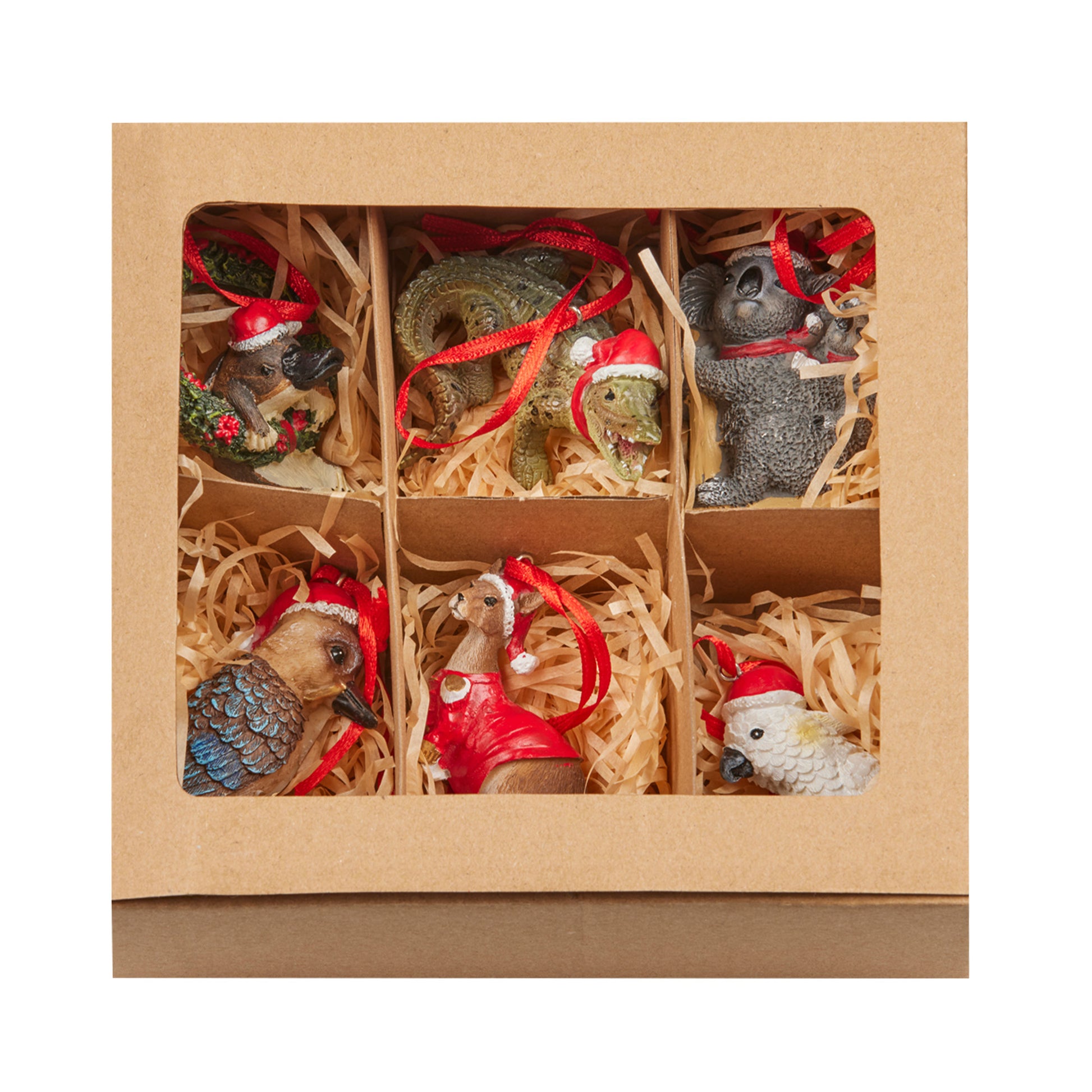 Christabelle Christmas Aussie Animals Pack of 6 Baubles Tree Decoration Ornaments Gift Pack