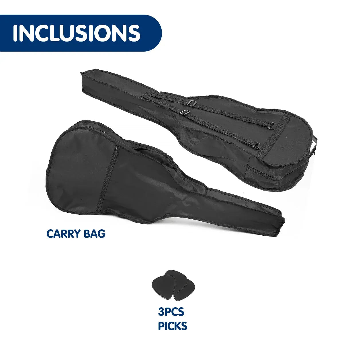 Karrera Childrens 34in Wooden Acoustic Guitar Kids - Black
