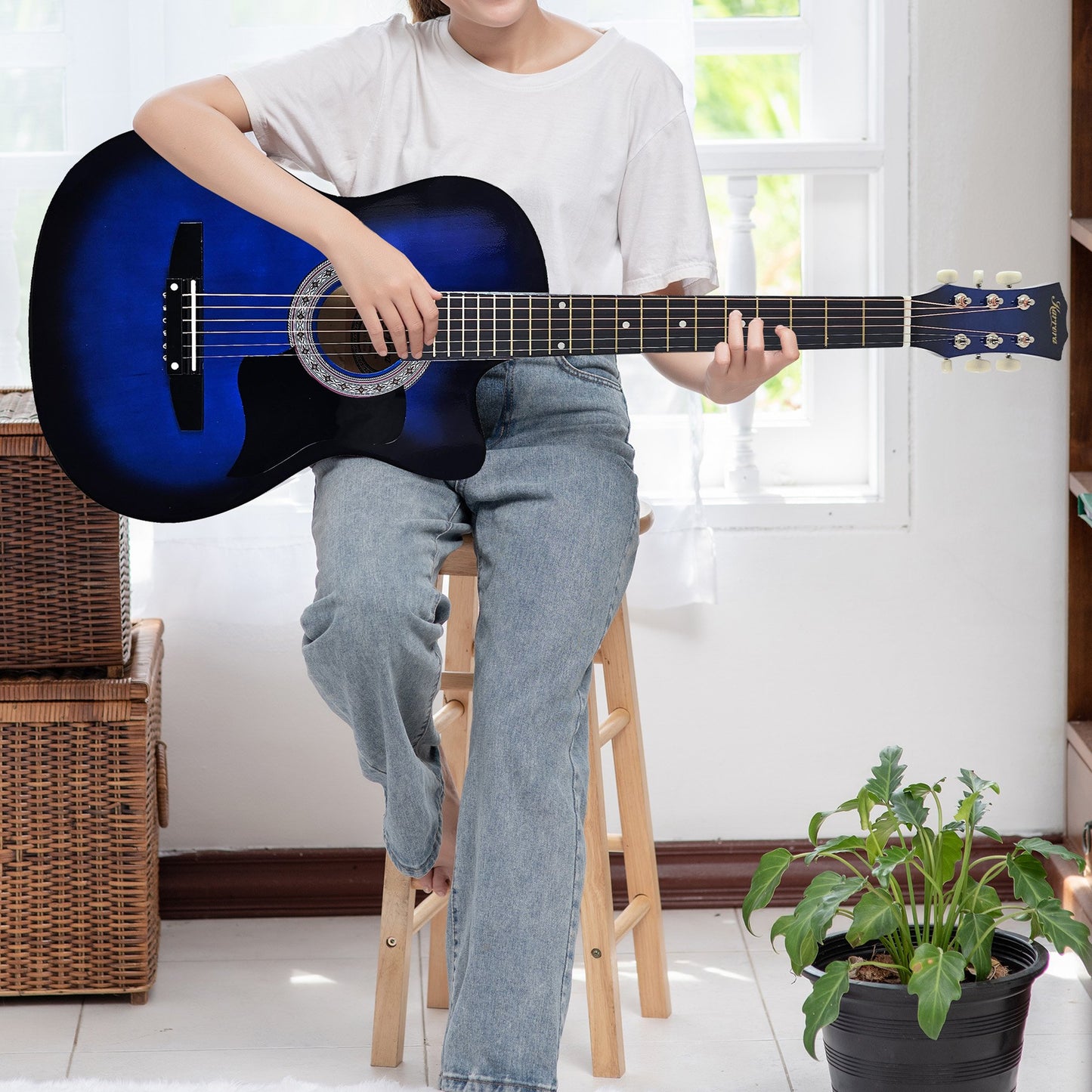 karrera-38in-cutaway-acoustic-guitar-with-guitar-bag-blue-burst at www.mallsonline.com.au