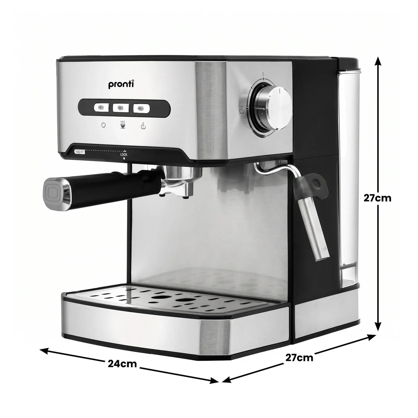 Pronti 1.6L Automatic Coffee Espresso Machine with Steam Frother
