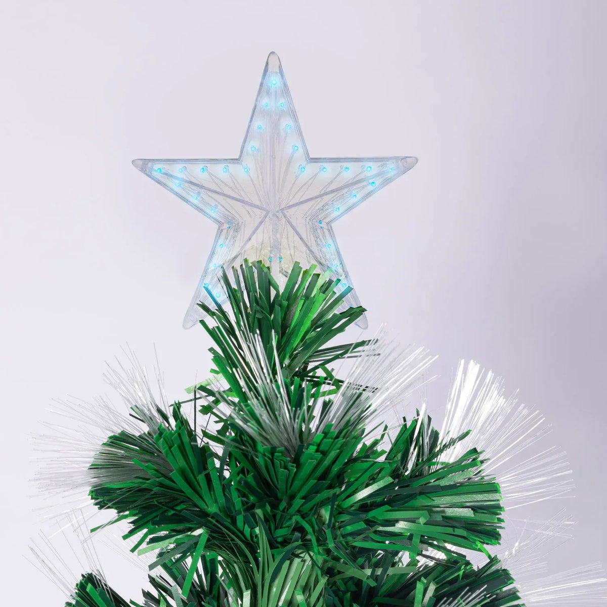 Christabelle 1.2m Pre-Lit Fibre Optic Artificial Christmas Tree with Multicolour Twinkling Star Lights