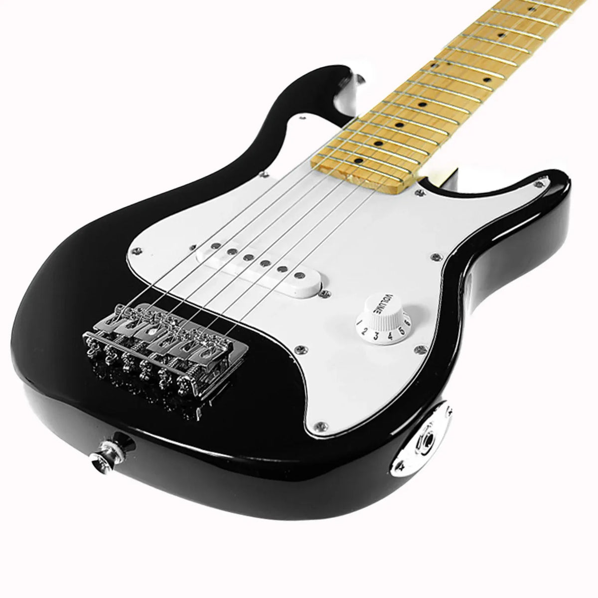 Karrera Kids Electric Guitar Junior Beginner Double Cutaway Scaled-Down Instrument for Children - Black