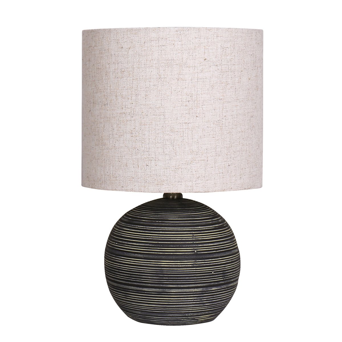 sarantino-ceramic-table-lamp-with-striped-pattern-in-antique-black at www.mallsonline.com.au