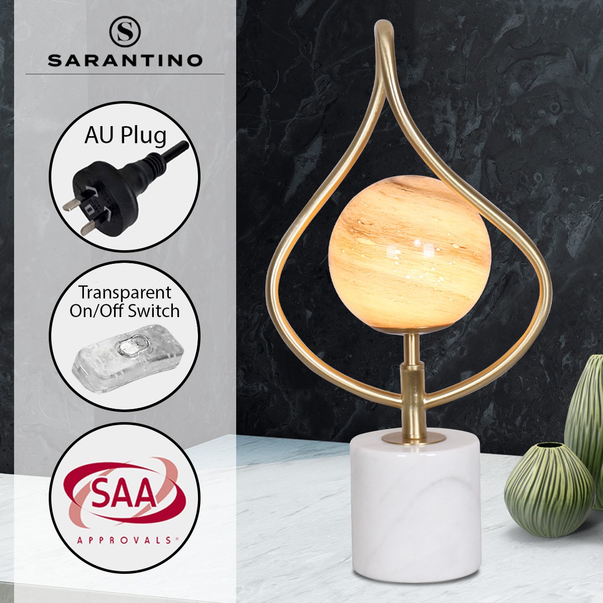 sarantino-sculptural-orange-glass-table-lamp-with-white-marble-base www.mallsonline.com.au