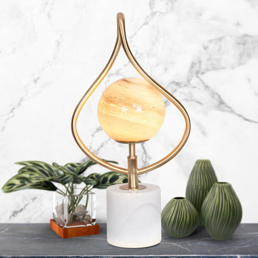 sarantino-sculptural-orange-glass-table-lamp-with-white-marble-base www.mallsonline.com.au