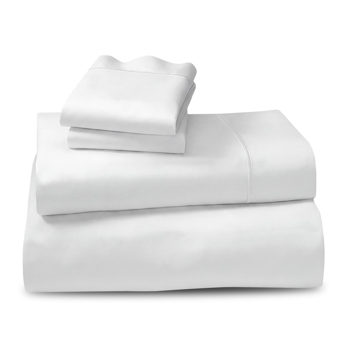 Laura Hill 750 Thread Count Pure Cotton Queen Bed Sheet Set 4 Piece Gift Pack - White