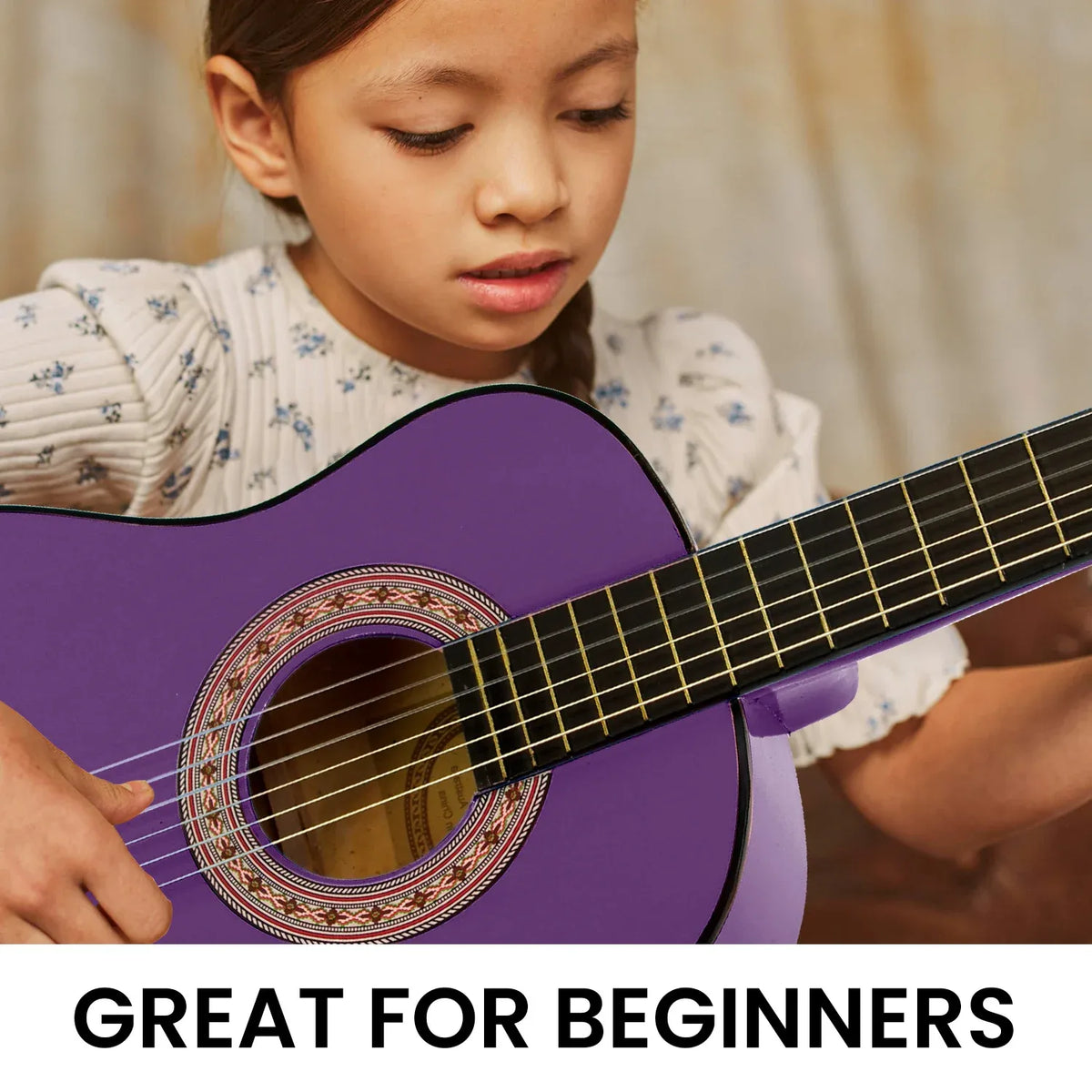 Karrera 34in Wooden Acoustic Childrens Guitar - Purple