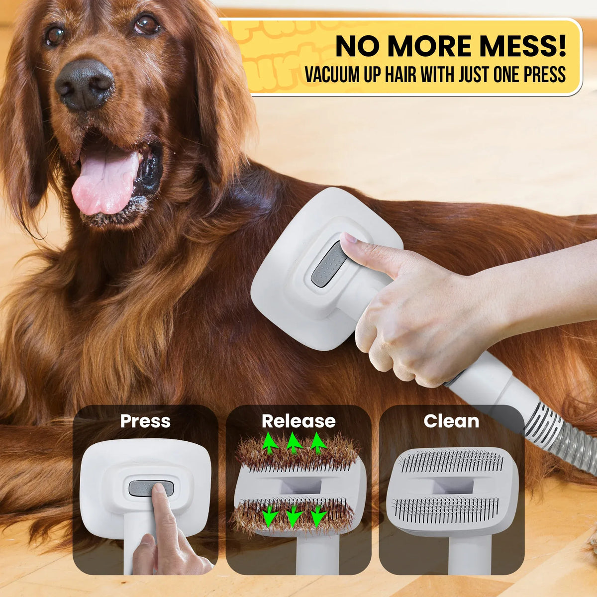 Furtastic 8-in-1 XL Pet Grooming Vacuum Kit 3L Dog & Cat Hair Trimmer Clipper Shedding Tool Set HEPA Filter