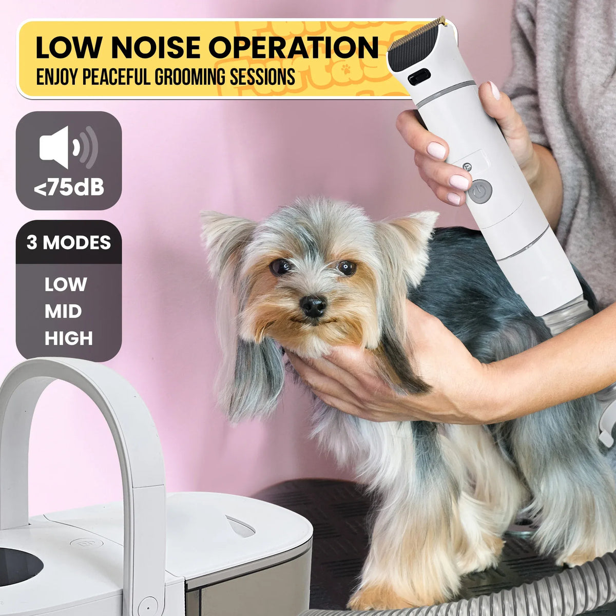 Furtastic 8-in-1 XL Pet Grooming Vacuum Kit 3L Dog & Cat Hair Trimmer Clipper Shedding Tool Set HEPA Filter