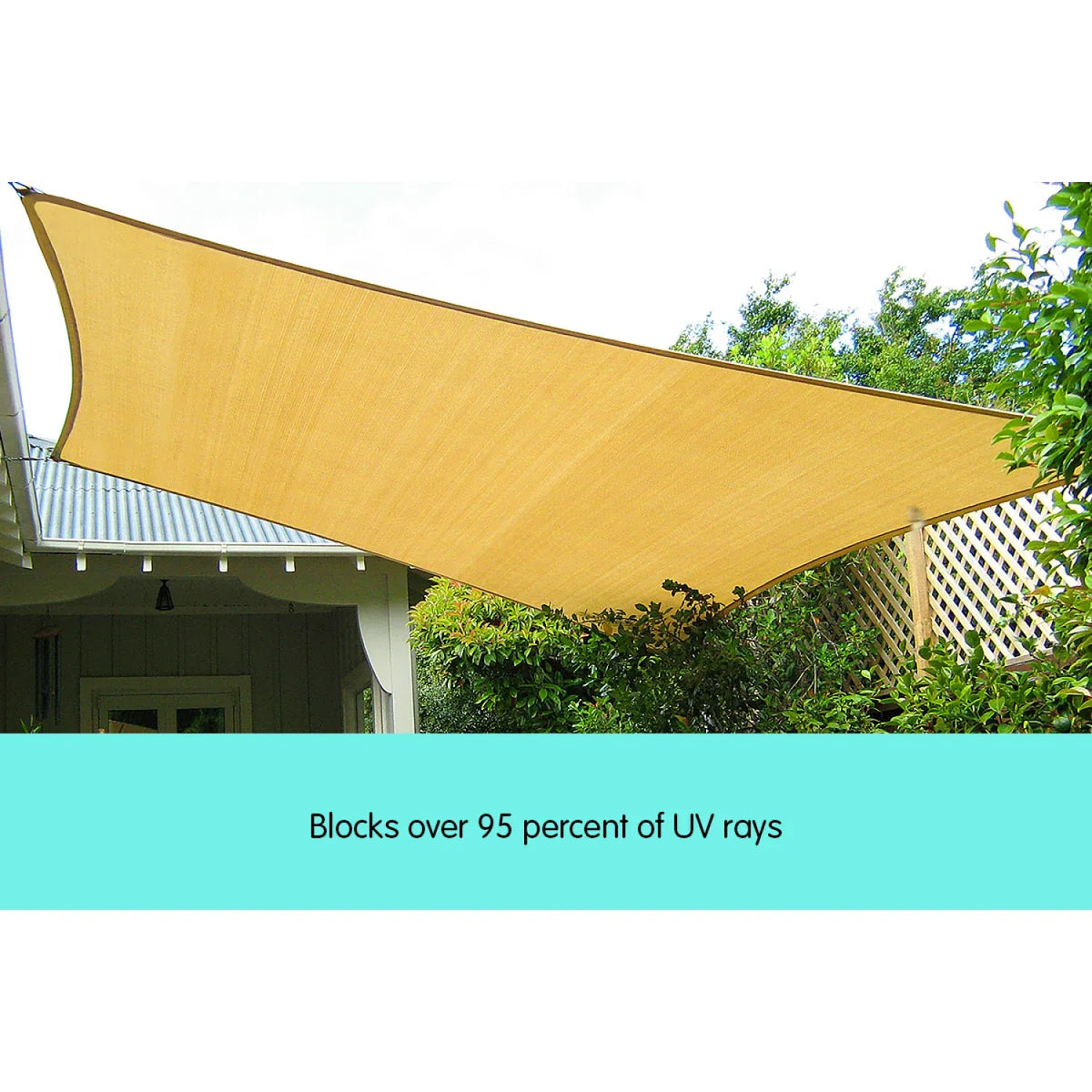 Wallaroo 2.5 x 2.5m Square Sun Shade Sail Canopy Awning Breathable UV Block for Outdoor Patio Garden Yard - Sand
