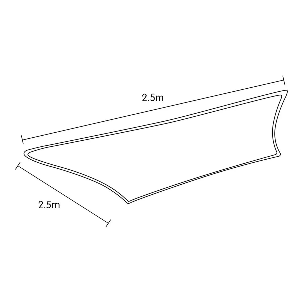 Wallaroo 2.5 x 2.5m Square Sun Shade Sail Canopy Awning Breathable UV Block for Outdoor Patio Garden Yard - Sand