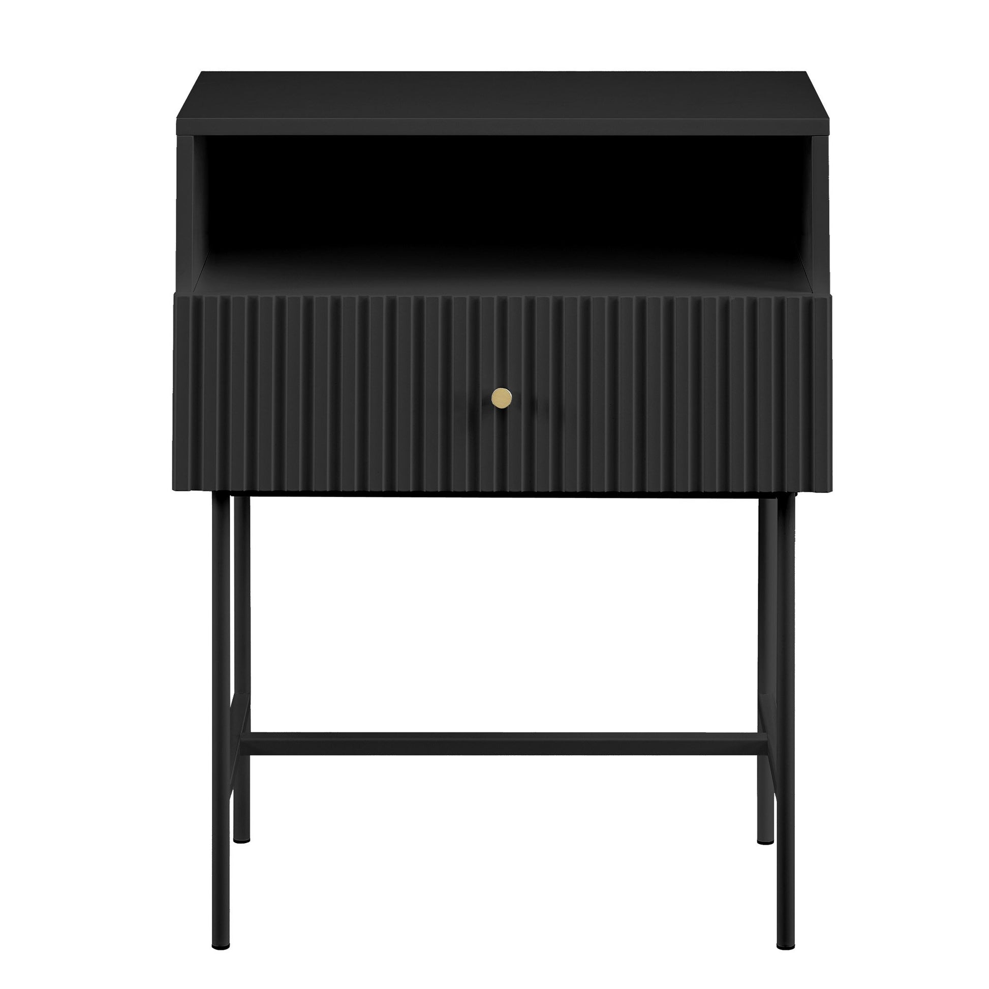 sarantino-cecil-slender-fluted-bedside-table-in-black at www.mallsonline.com.au