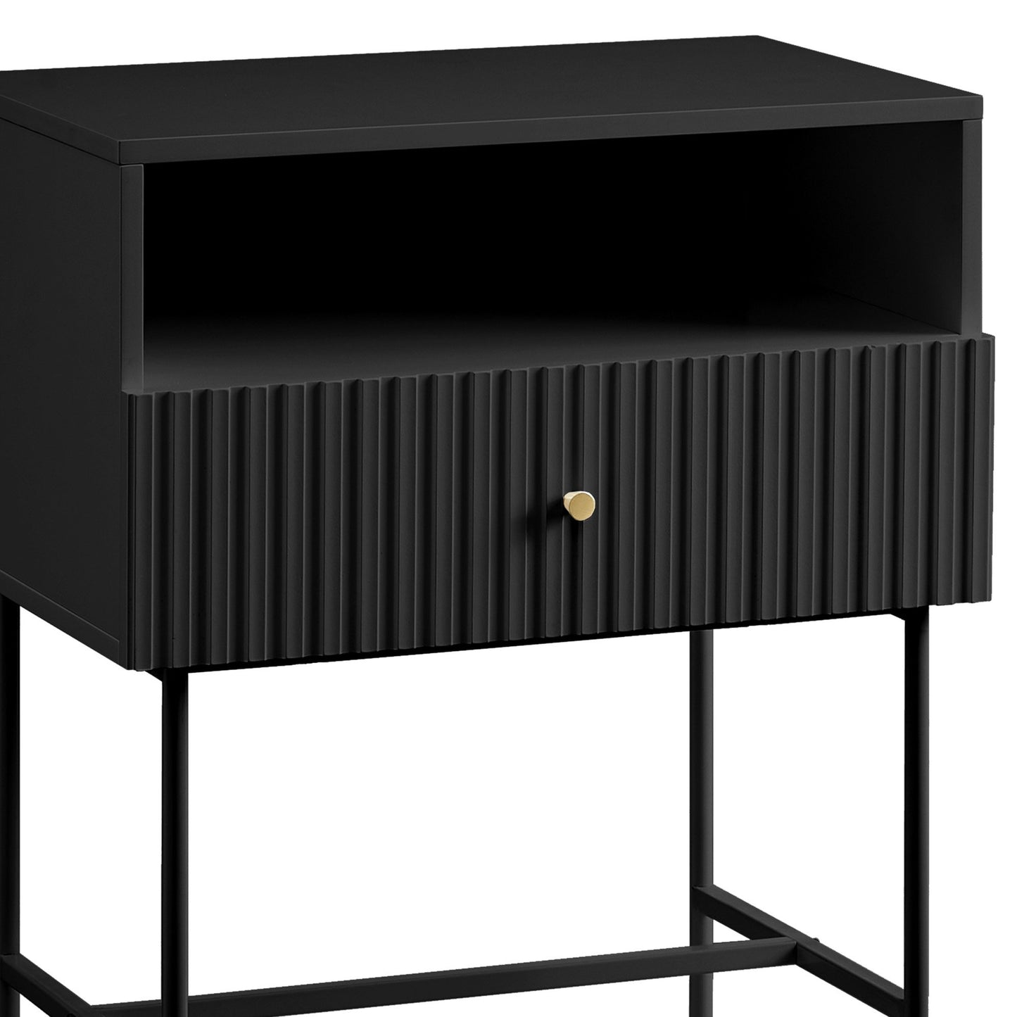 sarantino-cecil-slender-fluted-bedside-table-in-black at www.mallsonline.com.au