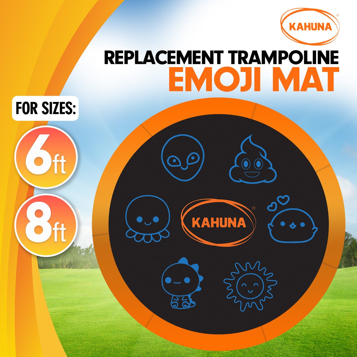 Kahuna 8ft Replacement Trampoline Jumping Mat - Emoji