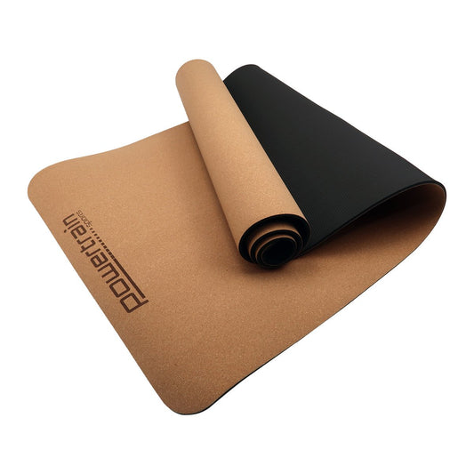 powertrain-cork-yoga-mat-with-carry-straps-home-gym-pilates-plain