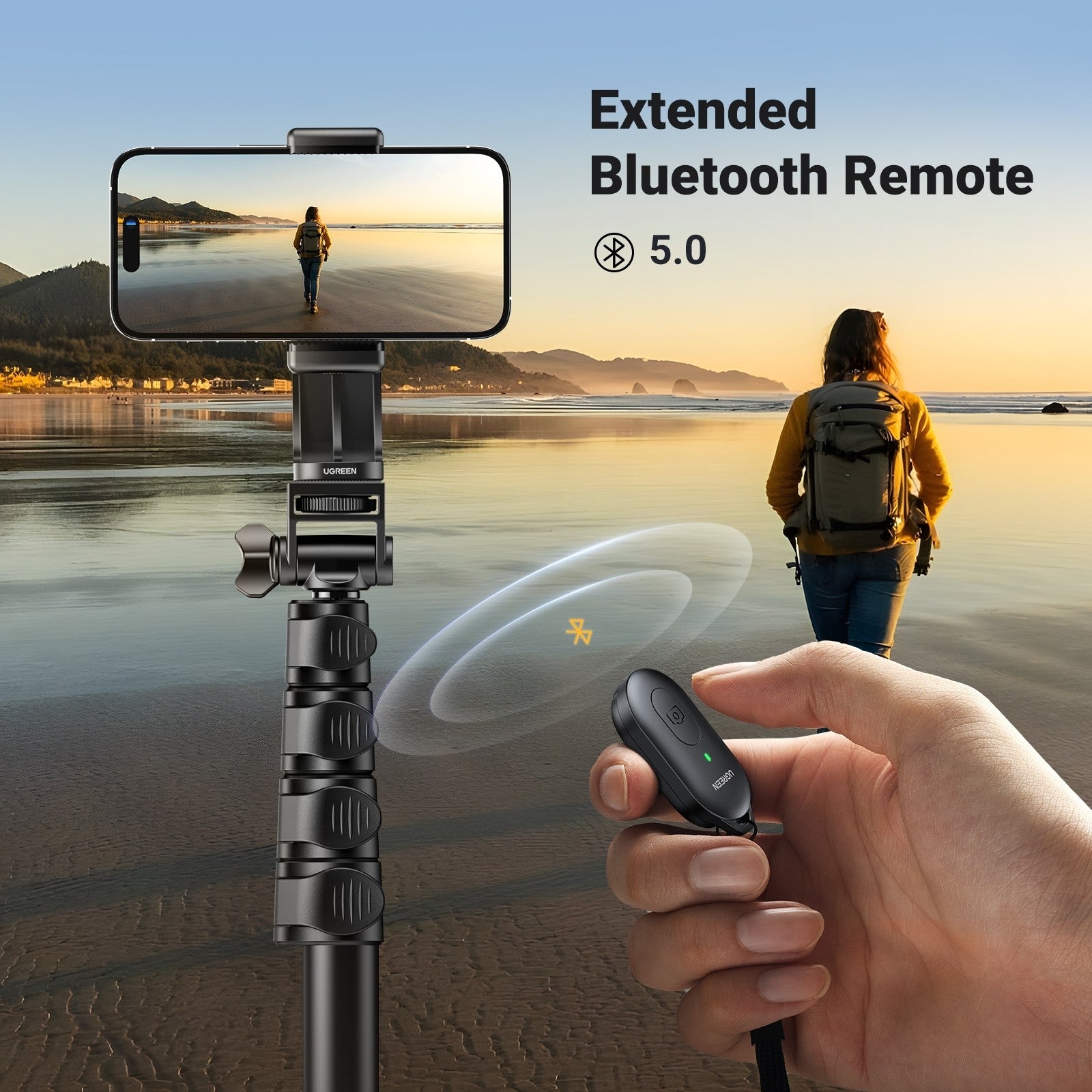 ugreen-15609-cell-phone-selfie-stick-tripod-1-7m-with-bluetooth-remote at www.mallsonline.com.au