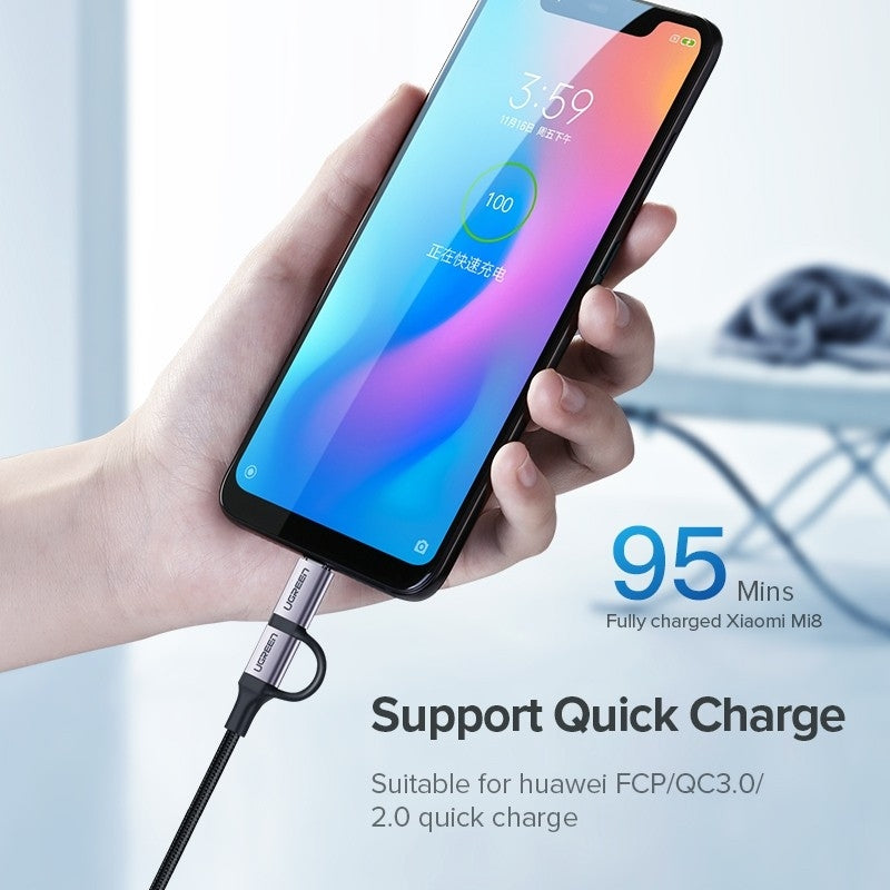 ugreen-30875-2-in-1-usb-a-to-micro-usb-usb-c-cable-1m at www.mallsonline.com.au