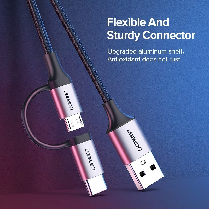 ugreen-30875-2-in-1-usb-a-to-micro-usb-usb-c-cable-1m at www.mallsonline.com.au