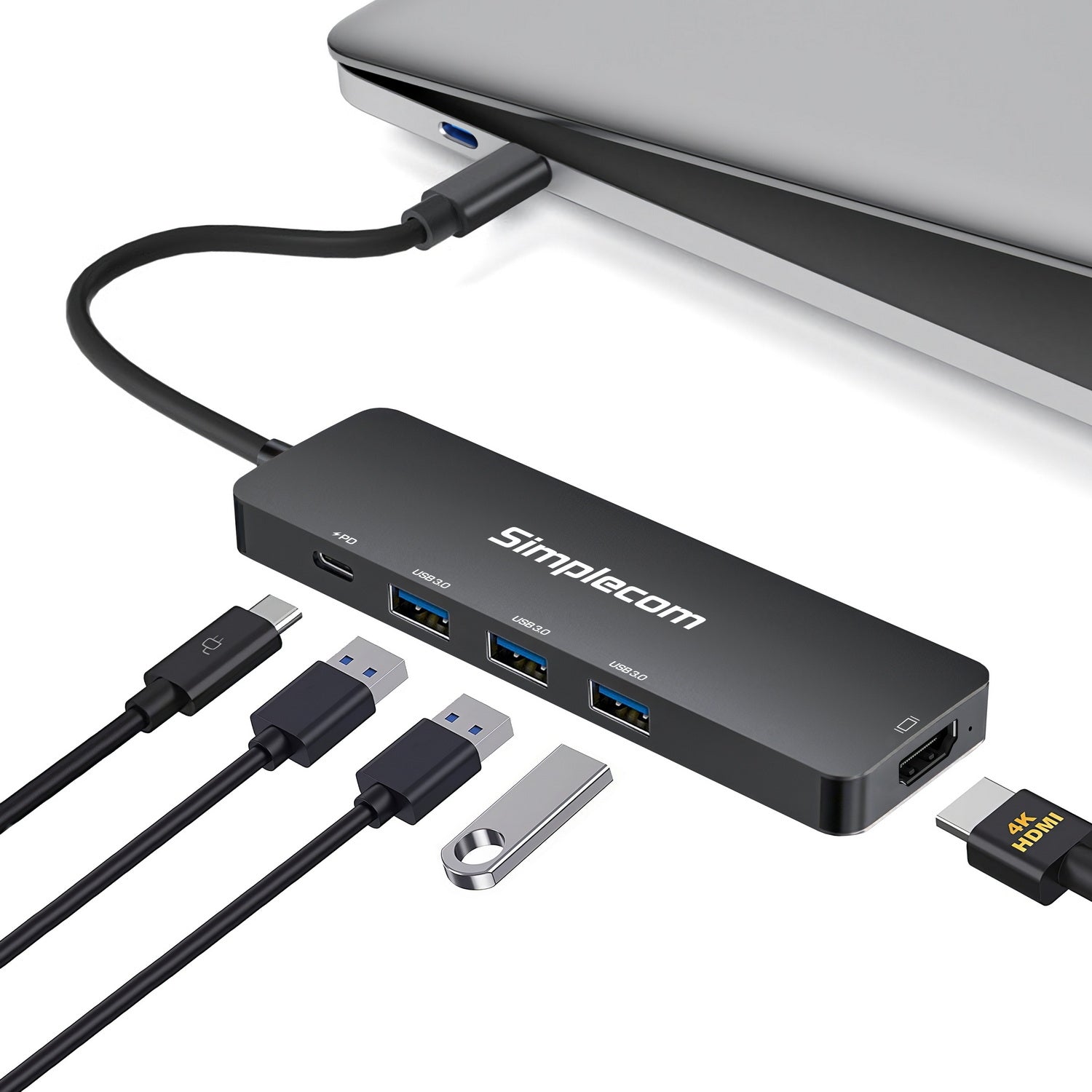 simplecom-ch545-usb-c-5-in-1-multiport-adapter-docking-station-with-3-port-usb-3-0-hub-pd-hdmi at www.mallsonline.com.au