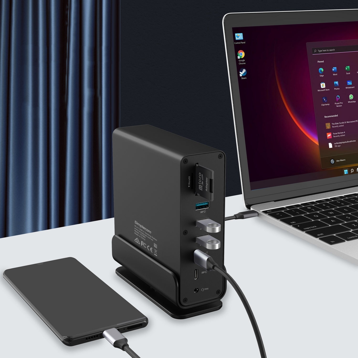 simplecom-cht815-15-in-1-usb-c-4k-triple-display-mst-docking-station-with-dual-hdmi-dp www.mallsonline.com.au
