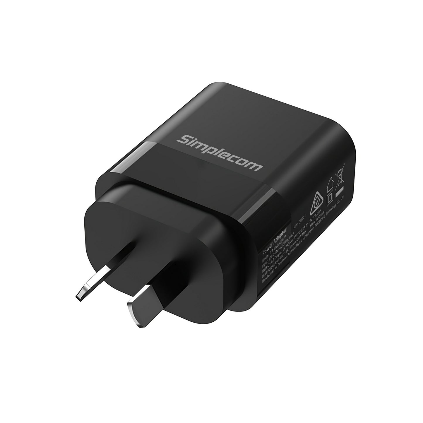 simplecom-cu221-dual-usb-c-fast-wall-charger-pd-20w-for-phone-tablet at www.mallsonline.com.au