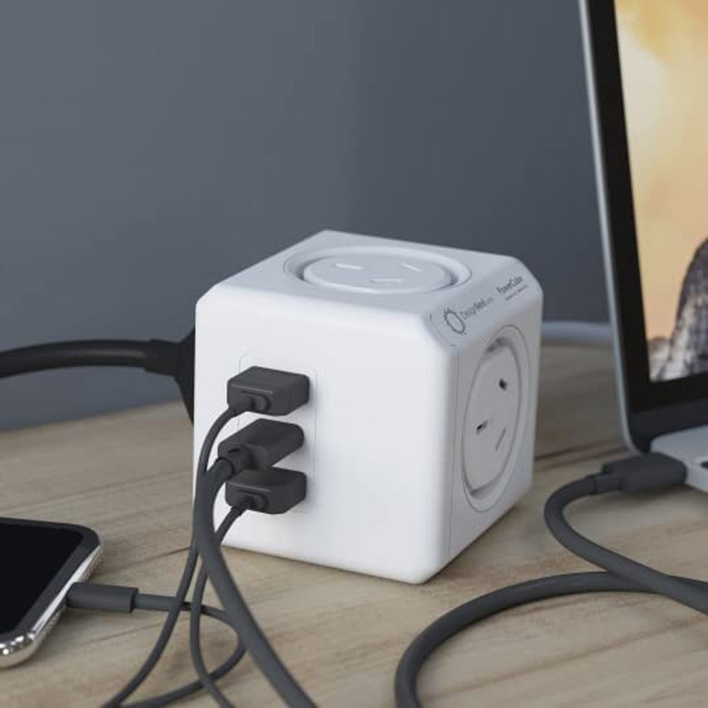 allocacoc-powercube-extended-4-outlets-2-usb-a-1-usb-c-pd-20w-with-surge-1-5m-white-11407-aueuac at www.mallsonline.com.au