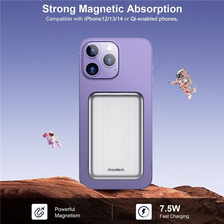 choetech-b655-sl-5000mah-magnetic-wireless-power-bank-10w-silver at www.mallsonline.com.au