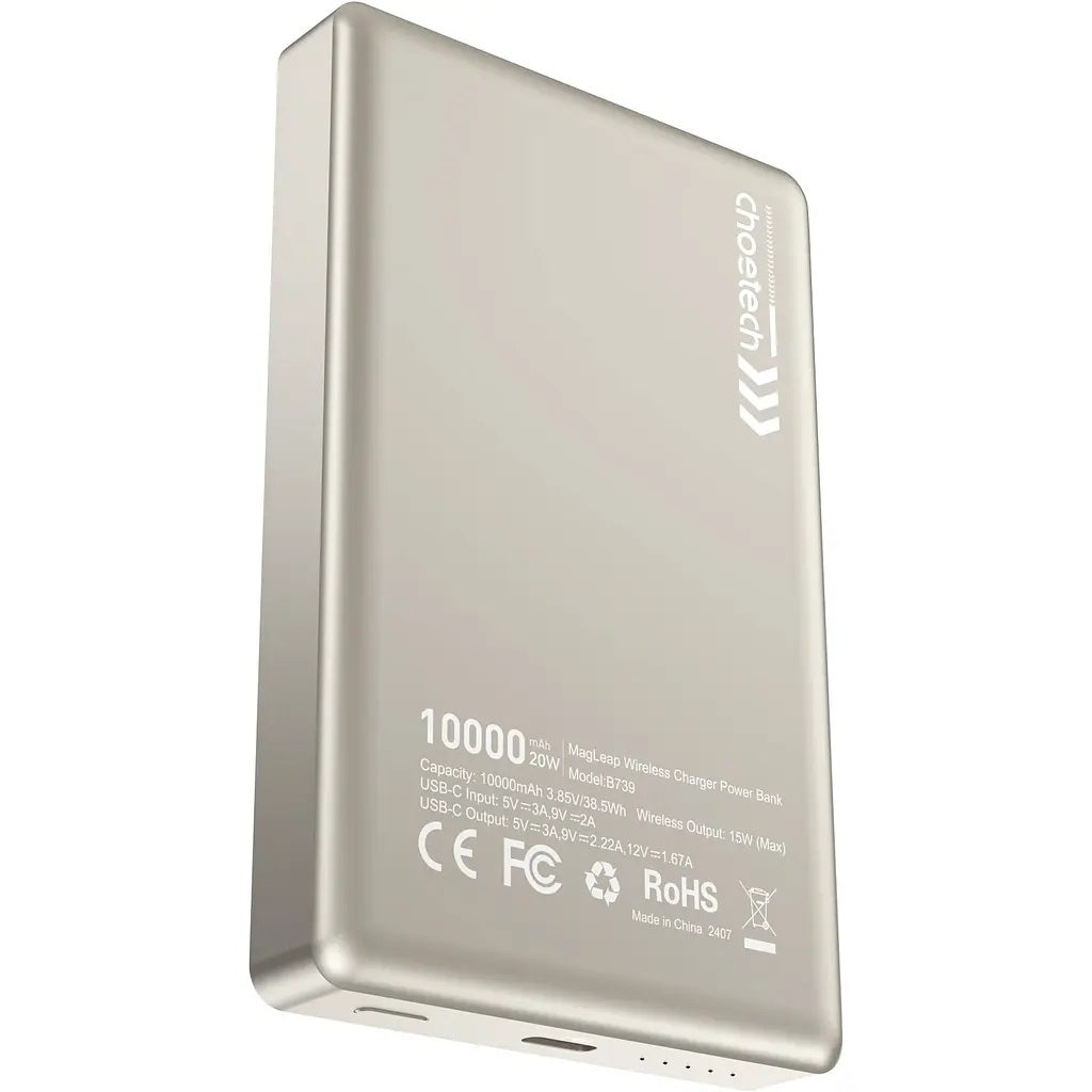 choetech-b739-wh-20w-slim-usb-c-10000mah-magnetic-power-bank-white www.mallsonline.com.au